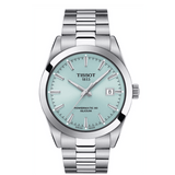 Buy Shop Tissot Gentleman Powermatic 80 Silicium Ice Blue Silver Steel Strap Watch For Men - T127.407.11.351.00 USA Online