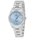 Buy Shop Tissot Gentleman Powermatic 80 Silicium Ice Blue Silver Steel Strap Watch For Men - T127.407.11.351.00 USA Online