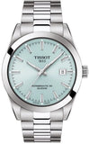 Buy Shop Tissot Gentleman Powermatic 80 Silicium Ice Blue Silver Steel Strap Watch For Men - T127.407.11.351.00 USA Online