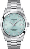 Buy Shop Tissot Gentleman Powermatic 80 Silicium Ice Blue Silver Steel Strap Watch For Men - T127.407.11.351.00 USA Online