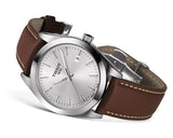 Buy Shop Tissot Gentleman Powermatic 80 Silicium Silver Dial Brown Leather Strap Watch For Men - T127.407.16.031.00 USA Online