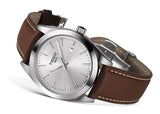 Buy Shop Tissot Gentleman Powermatic 80 Silicium Silver Dial Brown Leather Strap Watch For Men - T127.407.16.031.00 USA Online