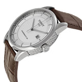 Buy Shop Tissot Gentleman Powermatic 80 Silicium Silver Dial Brown Leather Strap Watch For Men - T127.407.16.031.00 USA Online