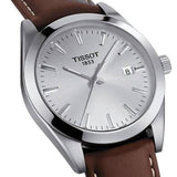 Buy Shop Tissot Gentleman Powermatic 80 Silicium Silver Dial Brown Leather Strap Watch For Men - T127.407.16.031.00 USA Online