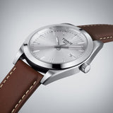 Buy Shop Tissot Gentleman Powermatic 80 Silicium Silver Dial Brown Leather Strap Watch For Men - T127.407.16.031.00 USA Online