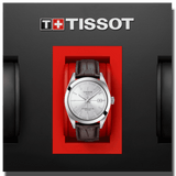 Buy Shop Tissot Gentleman Powermatic 80 Silicium Silver Dial Brown Leather Strap Watch For Men - T127.407.16.031.01 USA Online