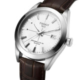 Buy Shop Tissot Gentleman Powermatic 80 Silicium Silver Dial Brown Leather Strap Watch For Men - T127.407.16.031.01 USA Online