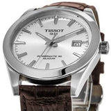 Buy Shop Tissot Gentleman Powermatic 80 Silicium Silver Dial Brown Leather Strap Watch For Men - T127.407.16.031.01 USA Online