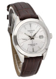 Buy Shop Tissot Gentleman Powermatic 80 Silicium Silver Dial Brown Leather Strap Watch For Men - T127.407.16.031.01 USA Online