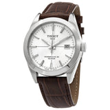 Buy Shop Tissot Gentleman Powermatic 80 Silicium Silver Dial Brown Leather Strap Watch For Men - T127.407.16.031.01 USA Online