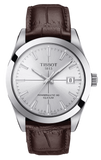 Buy Shop Tissot Gentleman Powermatic 80 Silicium Silver Dial Brown Leather Strap Watch For Men - T127.407.16.031.01 USA Online