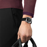 Buy Shop Tissot Gentleman Powermatic 80 Silicium Black Dial Black Leather Strap Watch For Men - T127.407.16.051.00 USA Online