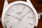 Buy Shop Tissot Gentleman Silver Dial Brown Leather Strap Watch For Men - T127.410.16.031.00 USA Online