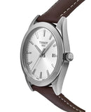Buy Shop Tissot Gentleman Silver Dial Brown Leather Strap Watch For Men - T127.410.16.031.00 USA Online