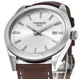 Buy Shop Tissot Gentleman Silver Dial Brown Leather Strap Watch For Men - T127.410.16.031.00 USA Online