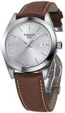 Buy Shop Tissot Gentleman Silver Dial Brown Leather Strap Watch For Men - T127.410.16.031.00 USA Online