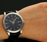 Buy Shop Tissot Gentlemen Blue Dial Black Leather Strap Watch for Men - T127.410.16.041.01 USA Online