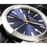 Buy Shop Tissot Gentlemen Blue Dial Black Leather Strap Watch for Men - T127.410.16.041.01 USA Online