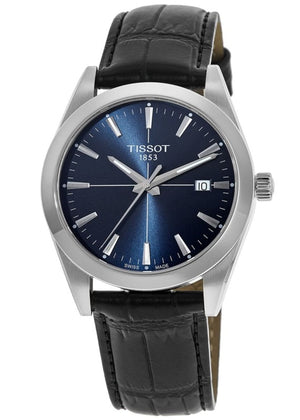Buy Shop Tissot Gentlemen Blue Dial Black Leather Strap Watch for Men - T127.410.16.041.01 USA Online