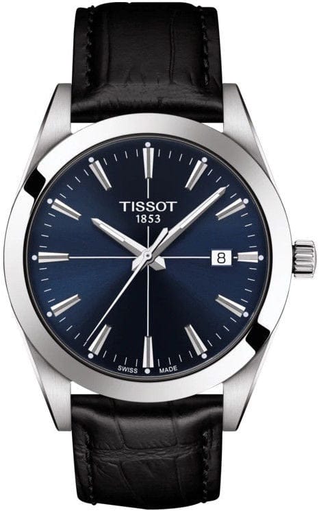 Buy Shop Tissot Gentlemen Blue Dial Black Leather Strap Watch for Men - T127.410.16.041.01 USA Online