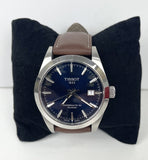 Buy Shop Tissot Gentlemen Powermatic 80 Silicium Blue Dial Brown Leather Strap Watch For Men - T127.407.16.041.00 USA Online