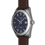Buy Shop Tissot Gentlemen Powermatic 80 Silicium Blue Dial Brown Leather Strap Watch For Men - T127.407.16.041.00 USA Online