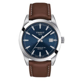 Buy Shop Tissot Gentlemen Powermatic 80 Silicium Blue Dial Brown Leather Strap Watch For Men - T127.407.16.041.00 USA Online