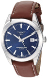 Buy Shop Tissot Gentlemen Powermatic 80 Silicium Blue Dial Brown Leather Strap Watch For Men - T127.407.16.041.00 USA Online