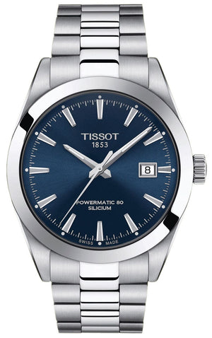 Buy Shop Tissot Gentlemen Powermatic 80 Silicium Blue Dial Silver Steel Strap Watch For Men - T127.407.11.041.00 USA Online