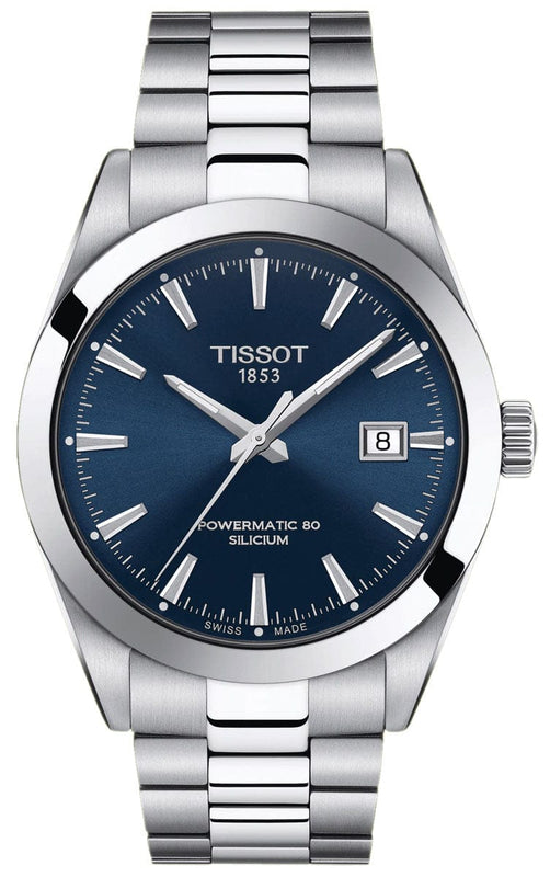 Buy Shop Tissot Gentlemen Powermatic 80 Silicium Blue Dial Silver Steel Strap Watch For Men - T127.407.11.041.00 USA Online