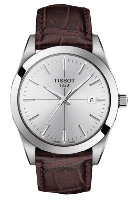 Buy Shop Tissot Gentlemen Silver Dial Brown Leather Strap Watch for Men - T127.410.16.031.01 USA Online