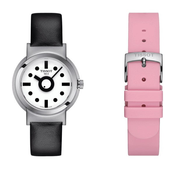 Buy Shop Tissot Heritage Memphis Lady White Dial Black Rubber Strap Watch For Women - T120.210.17.011.00 USA Online