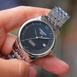 Buy Shop Tissot Le Locle Automatic Black Dial Silver Steel Strap Watch For Men - T006.408.11.057.00 USA Online