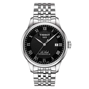 Buy Shop Tissot Le Locle Automatic Black Dial Silver Steel Strap Watch For Men - T41.1.483.53 USA Online