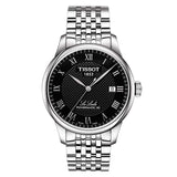 Buy Shop Tissot Le Locle Automatic Black Dial Silver Steel Strap Watch For Men - T41.1.483.53 USA Online