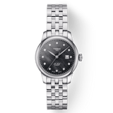 Buy Shop Tissot Le Locle Automatic Diamonds Mother of Pearl Black Dial Silver Steel Strap Watch For Women - T006.207.11.126.00 USA Online