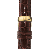 Buy Shop Tissot Le Locle Automatic Gold Dial Brown Leather Strap Watch For Men - T41.5.413.73 USA Online