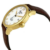 Buy Shop Tissot Le Locle Automatic Gold Dial Brown Leather Strap Watch For Men - T41.5.413.73 USA Online