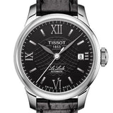 Buy Shop Tissot Le Locle Automatic Lady Black Dial Black Leather Strap Watch for Women - T41.1.123.57 USA Online