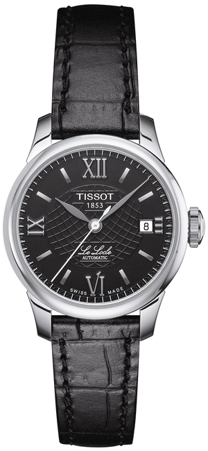 Buy Shop Tissot Le Locle Automatic Lady Black Dial Black Leather Strap Watch for Women - T41.1.123.57 USA Online