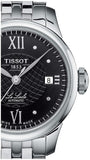 Buy Shop Tissot Le Locle Automatic Lady Black Dial Silver Steel Strap Watch For Women - T41.1.183.56 USA Online
