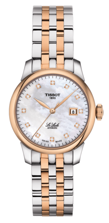 Buy Shop Tissot Le Locle Automatic Lady Mother of Pearl Dial Two Tone Steel Strap Watch For Women - T006.207.22.116.00 USA Online