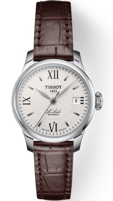 Buy Shop Tissot Le Locle Automatic Lady Silver Dial Brown Leather Strap Watch For Women - T41.1.113.77 USA Online