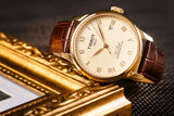 Buy Shop Tissot Le Locle Powermatic 80 Gold Dial Brown Leather Strap Watch For Men - T006.407.36.263.00 USA Online