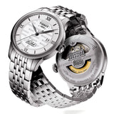 Buy Shop Tissot Le Locle Double Happiness Automatic Silver Dial Silver Steel Strap Watch For Men - T41.1.833.50 USA Online