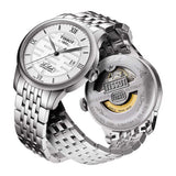 Buy Shop Tissot Le Locle Automatic Double Happiness Lady Silver Dial Silver Steel Strap Watch For Women - T41.1.183.35 USA Online