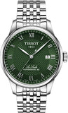 Buy Shop Tissot Le Locle Powermatic 80 Automatic Green Dial Silver Steel Strap Watch for Men - T006.407.11.093.00 USA Online