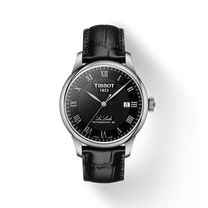 Buy Shop Tissot Le Locle Powermatic 80 Black Dial Black Leather Strap Watch For Men - T006.407.16.053.00 USA Online