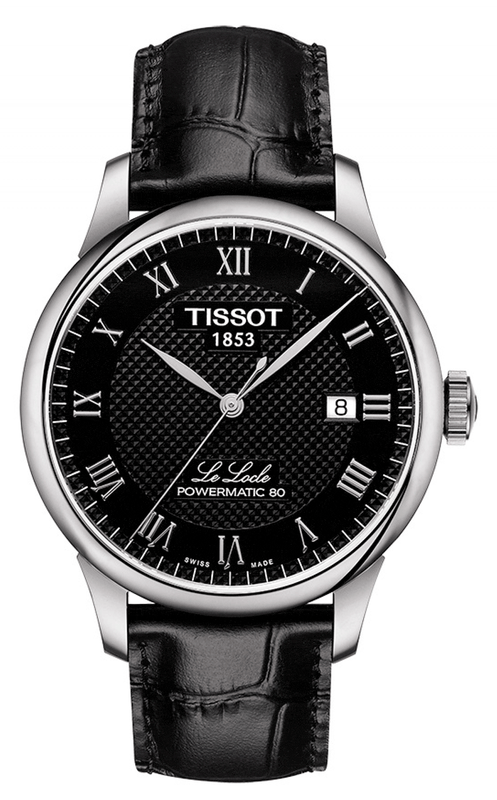 Buy Shop Tissot Le Locle Powermatic 80 Black Dial Black Leather Strap Watch For Men - T006.407.16.053.00 USA Online