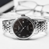 Buy Shop Tissot Le Locle Powermatic 80 Black Dial Silver Steel Strap Watch For Men - T006.407.11.052.00 USA Online
